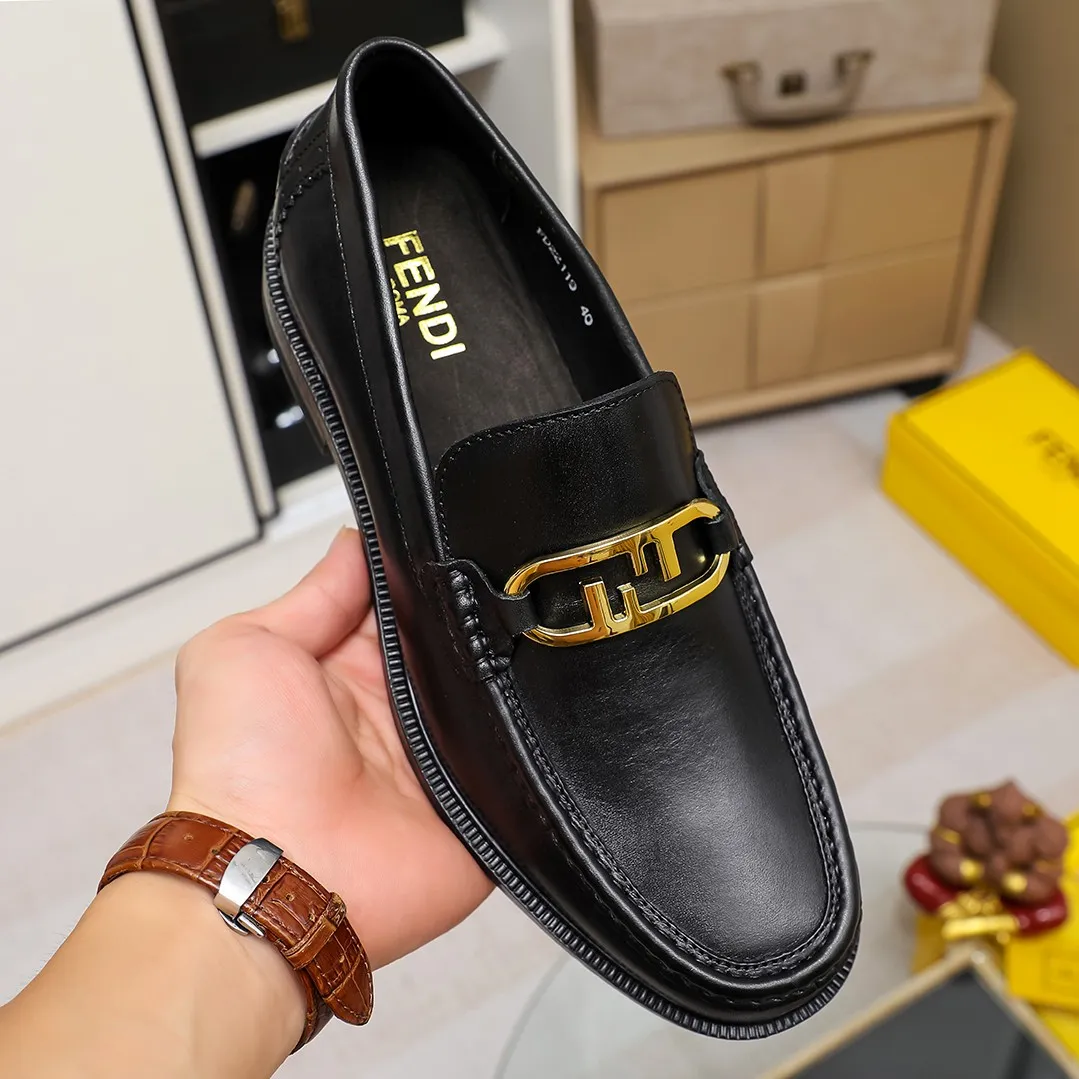 Men's shoes💰440 🕷🕷【FENDI】The latest men's formal leather shoes🇨🇳Classic series not to be missed💯The first layer is made of imported first-layer cowhide☘Original quality, the leather is smooth and delicate🎋The version is awesome, the perfect streamlined silhouette🍇🐮Leather lining, black, size 38-45...